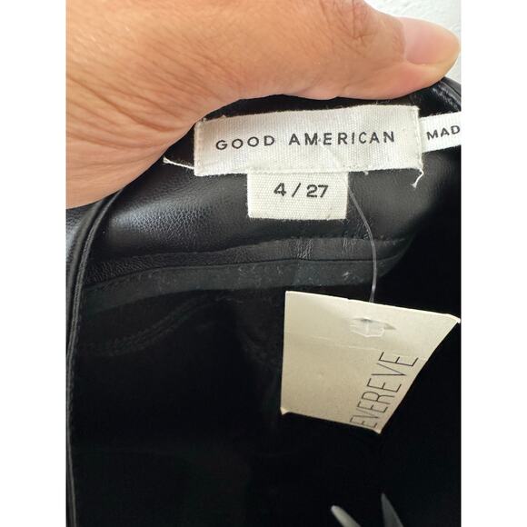 Good American Better Than Leather Crop Mini Boot Pants Black Size 4 NWT - Picture 4 of 6